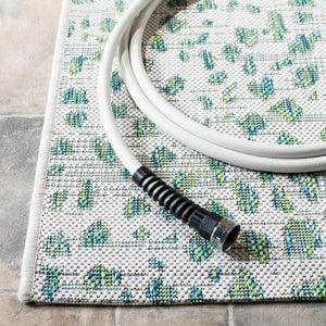 Safavieh Courtyard Elegant Navy And Grey Area Rug – Timeless Design For Modern Homes And Outdoor Spaces Ivory ,Sage Green 88% Polypropylene,12% Polyester Cy8505-52712-7r