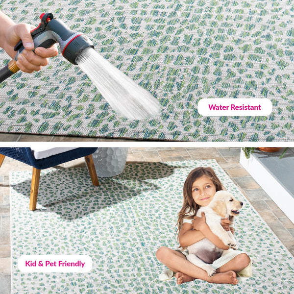 Safavieh Courtyard Elegant Navy And Grey Area Rug – Timeless Design For Modern Homes And Outdoor Spaces Ivory ,Sage Green 88% Polypropylene,12% Polyester Cy8505-52712-7r