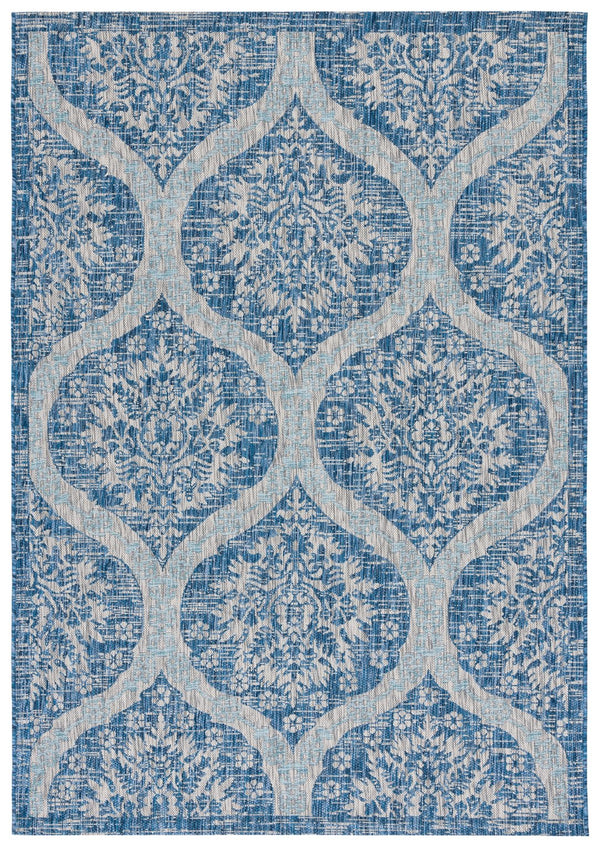 Safavieh Courtyard Exquisite Indoor/Outdoor Area Rug – Elegant Geometric Design For Stylish Living Spaces Navy ,Grey 88% Polypropylene,12% Polyester Cy8511-36821-5