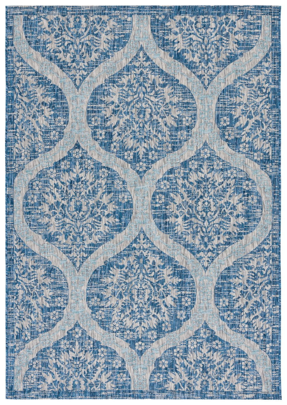 Safavieh Courtyard Luxurious Indoor/Outdoor Area Rug - Elegant Geometric Design For Timeless Sophistication Navy ,Grey 88% Polypropylene,12% Polyester Cy8511-36821-9