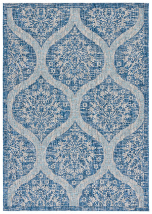 Safavieh Courtyard Luxurious Indoor/Outdoor Area Rug - Elegant Geometric Design For Timeless Sophistication Navy ,Grey 88% Polypropylene,12% Polyester Cy8511-36821-9
