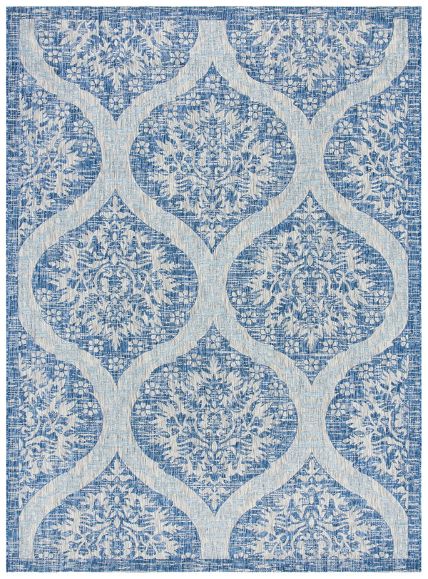 Safavieh Courtyard Exquisite Indoor/Outdoor Area Rug – Elegant Geometric Design For Stylish Living Spaces Navy ,Grey 88% Polypropylene,12% Polyester Cy8511-36821-5