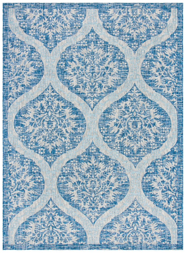 Safavieh Courtyard Luxurious Indoor/Outdoor Area Rug - Elegant Geometric Design For Timeless Sophistication Navy ,Grey 88% Polypropylene,12% Polyester Cy8511-36821-9