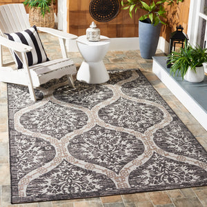 Safavieh Courtyard Luxurious Indoor/Outdoor Area Rug - Elegant Geometric Design For Timeless Sophistication Navy ,Grey 88% Polypropylene,12% Polyester Cy8511-36821-9