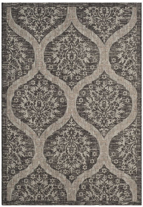 Safavieh Courtyard Exquisite Indoor/Outdoor Area Rug – Elegant Geometric Design For Stylish Living Spaces Navy ,Grey 88% Polypropylene,12% Polyester Cy8511-36821-5