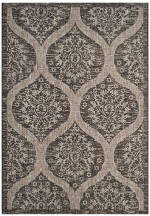 Safavieh Courtyard Luxurious Indoor/Outdoor Area Rug - Elegant Geometric Design For Timeless Sophistication Navy ,Grey 88% Polypropylene,12% Polyester Cy8511-36821-9
