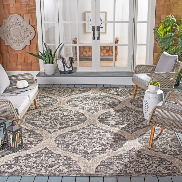 Safavieh Courtyard Exquisite Indoor/Outdoor Area Rug – Elegant Geometric Design For Stylish Living Spaces Navy ,Grey 88% Polypropylene,12% Polyester Cy8511-36821-5
