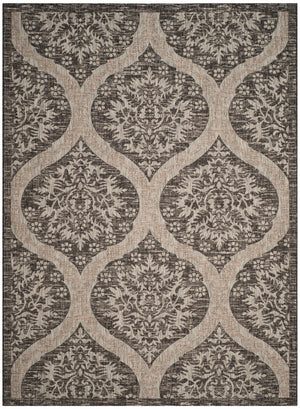 Safavieh Courtyard Luxurious Indoor/Outdoor Area Rug - Elegant Geometric Design For Timeless Sophistication Navy ,Grey 88% Polypropylene,12% Polyester Cy8511-36821-9