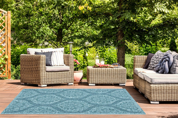 Safavieh Courtyard Exquisite Indoor/Outdoor Area Rug – Elegant Geometric Design For Stylish Living Spaces Navy ,Grey 88% Polypropylene,12% Polyester Cy8511-36821-5