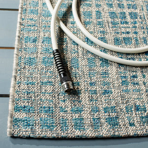Safavieh Courtyard Elegant Power-loomed Area Rug For Indoor & Outdoor Spaces - Durable, Stylish, Eco-friendly Grey ,Blue 88% Polypropylene,12% Polyester Cy8513-37212-5