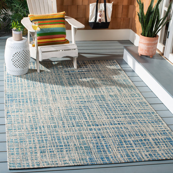 Safavieh Courtyard Elegant Power-loomed Area Rug For Indoor & Outdoor Spaces - Durable, Stylish, Eco-friendly Grey ,Blue 88% Polypropylene,12% Polyester Cy8513-37212-5