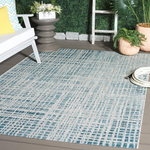 Safavieh Courtyard Elegant Power-loomed Area Rug For Indoor & Outdoor Spaces - Durable, Stylish, Eco-friendly Grey ,Blue 88% Polypropylene,12% Polyester Cy8513-37212-5