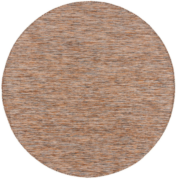 Safavieh Courtyard 8520 Power Loomed Indoor / Outdoor Rug Dark Grey / Rust 6'-7" x 6'-7" Round