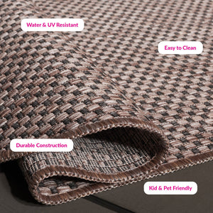 Safavieh Courtyard Coastal Style Area Rug - Elegant Natural And Black Design For Modern Home Décor Natural ,Black 88% Polypropylene,12% Polyester Cy8521-37312-5rr