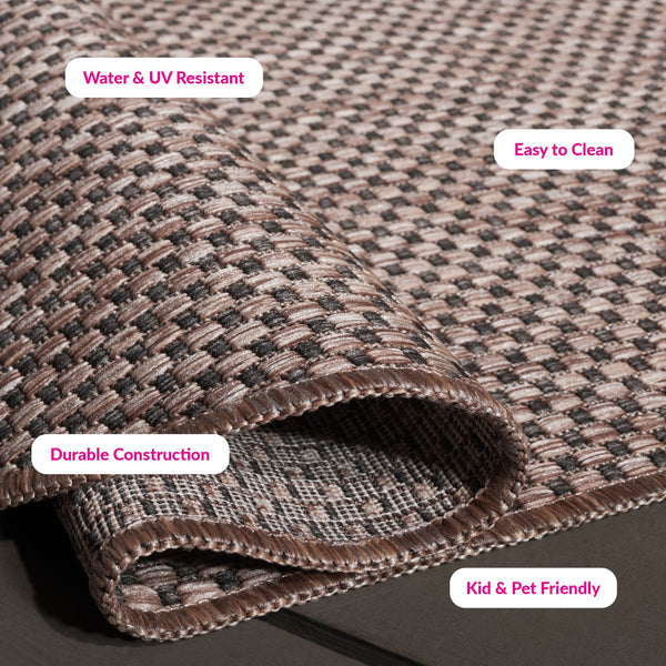 Safavieh Courtyard Coastal Style Area Rug - Elegant Natural And Black Design For Modern Home Décor Natural ,Black 88% Polypropylene,12% Polyester Cy8521-37312-5rr