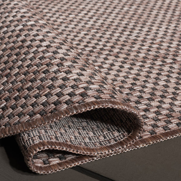 Safavieh Courtyard Coastal Style Area Rug - Elegant Natural And Black Design For Modern Home Décor Natural ,Black 88% Polypropylene,12% Polyester Cy8521-37312-5rr