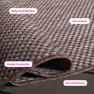 Safavieh Courtyard Coastal Style Area Rug - Elegant Natural And Black Design For Modern Home Décor Natural ,Black 88% Polypropylene,12% Polyester Cy8521-37312-5sc