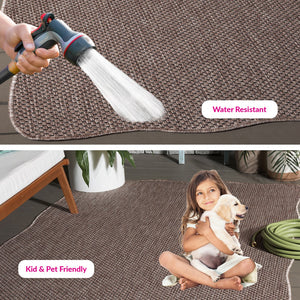 Safavieh Courtyard Coastal Style Area Rug - Elegant Natural And Black Design For Modern Home Décor Natural ,Black 88% Polypropylene,12% Polyester Cy8521-37312-5sc