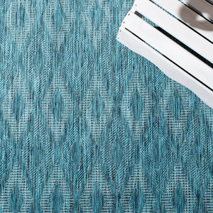 Safavieh Courtyard Elegant Red Abstract Area Rug - Indoor/Outdoor Comfort With Turkish Craftsmanship & Style Aqua ,Aqua 88% Polypropylene,12% Polyester Cy8522-37122-210