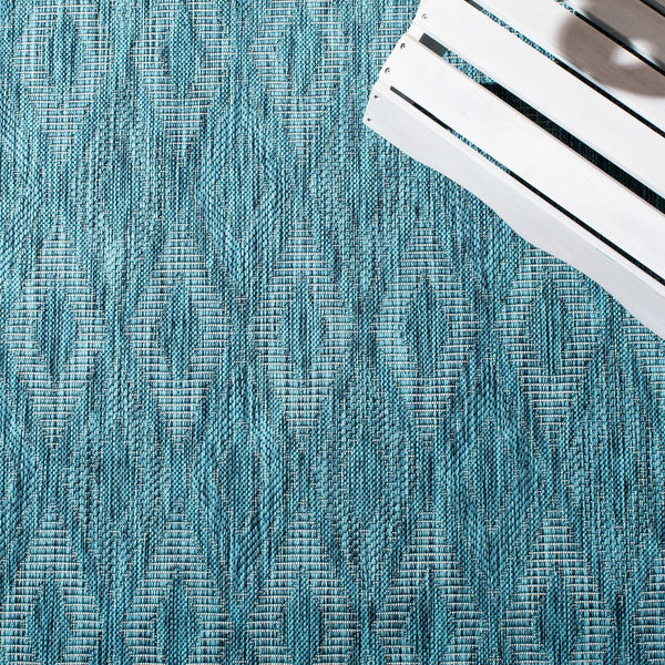 Safavieh Courtyard Elegant Red Abstract Area Rug - Indoor/Outdoor Comfort With Turkish Craftsmanship & Style Aqua ,Aqua 88% Polypropylene,12% Polyester Cy8522-37122-210