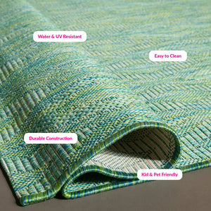 Safavieh Courtyard Elegant Red Abstract Area Rug - Indoor/Outdoor Comfort With Turkish Craftsmanship & Style Aqua ,Aqua 88% Polypropylene,12% Polyester Cy8522-37122-210