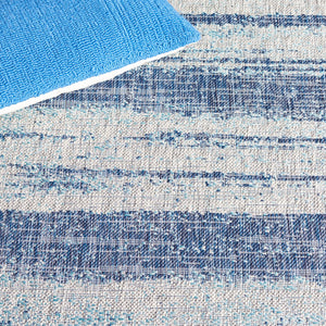 Safavieh Courtyard Contemporary Indoor/Outdoor Area Rug - Soft, Durable, And Stylish For Any Space Grey ,Teal 88% Polypropylene,12% Polyester Cy8526-37212-5