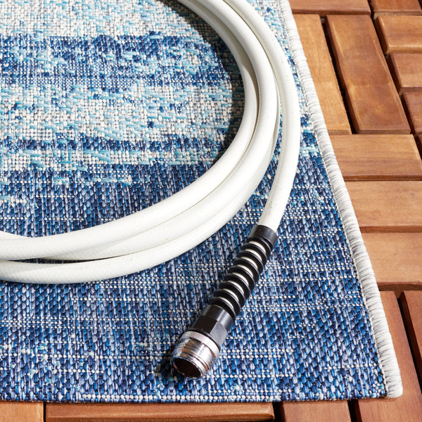 Safavieh Courtyard Contemporary Indoor/Outdoor Area Rug - Soft, Durable, And Stylish For Any Space Grey ,Teal 88% Polypropylene,12% Polyester Cy8526-37212-5