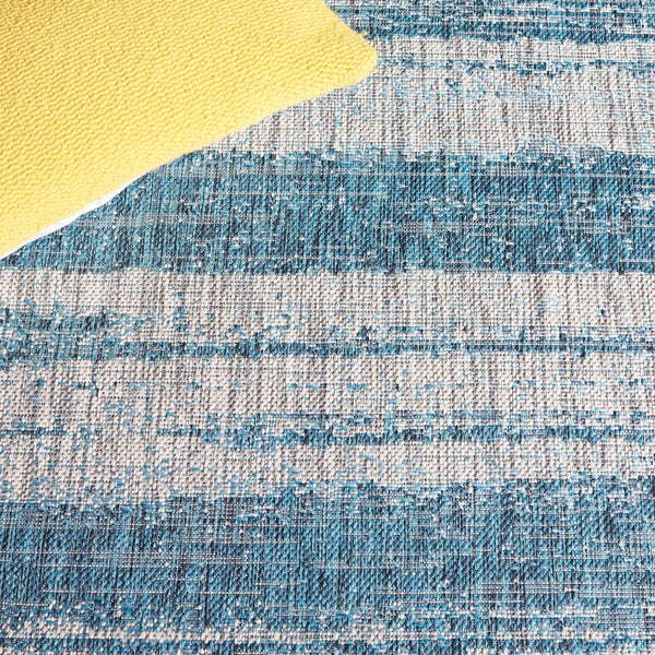 Safavieh Courtyard Contemporary Indoor/Outdoor Area Rug - Soft, Durable, And Stylish For Any Space Grey ,Teal 88% Polypropylene,12% Polyester Cy8526-37212-5