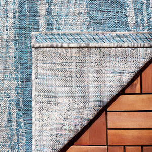 Safavieh Courtyard Contemporary Indoor/Outdoor Area Rug - Soft, Durable, And Stylish For Any Space Grey ,Teal 88% Polypropylene,12% Polyester Cy8526-37212-5