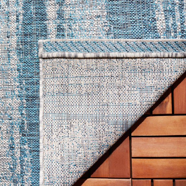 Safavieh Courtyard Contemporary Indoor/Outdoor Area Rug - Soft, Durable, And Stylish For Any Space Grey ,Teal 88% Polypropylene,12% Polyester Cy8526-37212-5