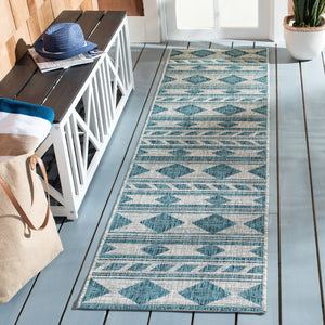 Safavieh Coutyard Power Loomed Indoor/Outdoor Area Rug - Elegant Navy And Aqua Design For Any Space Navy ,Aqua 85.4% Polypropylene,10.4% Polyester,4.2% Latex Cy8529-39421-210