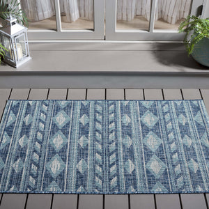 Safavieh Coutyard Power Loomed Indoor/Outdoor Area Rug - Elegant Navy And Aqua Design For Any Space Navy ,Aqua 85.4% Polypropylene,10.4% Polyester,4.2% Latex Cy8529-39421-210