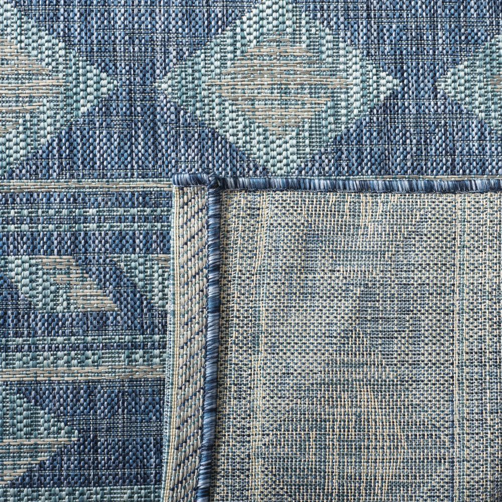 Safavieh Coutyard Power Loomed Indoor/Outdoor Area Rug - Elegant Navy And Aqua Design For Any Space Navy ,Aqua 85.4% Polypropylene,10.4% Polyester,4.2% Latex Cy8529-39421-210