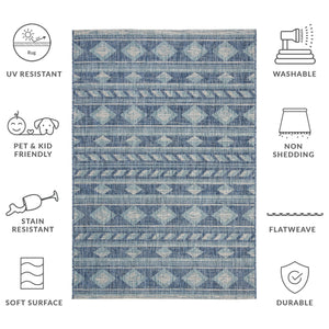 Safavieh Coutyard Power Loomed Indoor/Outdoor Area Rug - Elegant Navy And Aqua Design For Any Space Navy ,Aqua 85.4% Polypropylene,10.4% Polyester,4.2% Latex Cy8529-39421-210