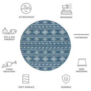 Safavieh Coutyard Power Loomed Indoor/Outdoor Area Rug - Elegant Navy And Aqua Design For Any Space Navy ,Aqua 85.4% Polypropylene,10.4% Polyester,4.2% Latex Cy8529-39421-210