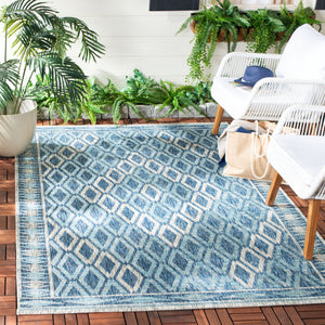 Safavieh Cy Indoor Outdoor Geometric Area Rug - Elegant Navy And Grey Design For Modern Living Spaces Black ,Natural 88% Polypropylene,12% Polyester Cy8531-37321-810