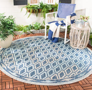 Safavieh Cy Indoor Outdoor Geometric Area Rug - Elegant Navy And Grey Design For Modern Living Spaces Black ,Natural 88% Polypropylene,12% Polyester Cy8531-37321-810
