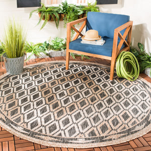 Safavieh Cy Indoor Outdoor Geometric Area Rug - Elegant Navy And Grey Design For Modern Living Spaces Black ,Natural 88% Polypropylene,12% Polyester Cy8531-37321-810