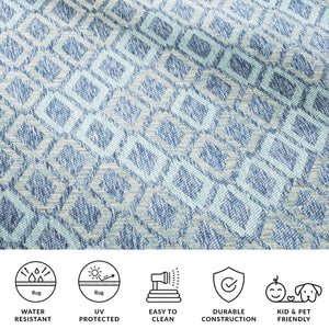 Safavieh Cy Indoor Outdoor Geometric Area Rug - Elegant Navy And Grey Design For Modern Living Spaces Black ,Natural 88% Polypropylene,12% Polyester Cy8531-37321-810