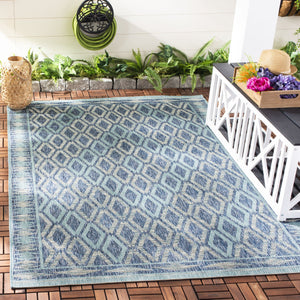 Safavieh Cy Indoor Outdoor Geometric Area Rug - Elegant Navy And Grey Design For Modern Living Spaces Black ,Natural 88% Polypropylene,12% Polyester Cy8531-37321-810