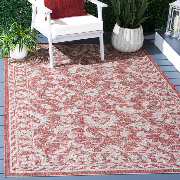 Safavieh Cy8535-36521 Timeless Red Beige Area Rug - 5'3" X 7'7" Rectangle, Durable, Elegant Floral Design Red ,Beige 88% Polypropylene,12% Polyester Cy8535-36521-5