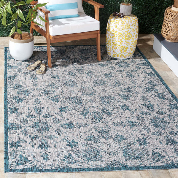Safavieh Cy8536-37212 Exquisite Grey Blue Area Rug - Versatile Indoor/Outdoor Design For Timeless Elegance Grey ,Blue 88% Polypropylene,12% Polyester Cy8536-37212-5