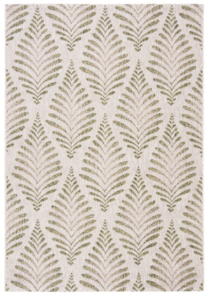 Safavieh Courtyard Elegant Botanical Area Rug - Versatile Indoor/Outdoor Floor Covering For Cozy Spaces Beige ,Green 88% Polypropylene,12% Polyester Cy8545-37912-7r