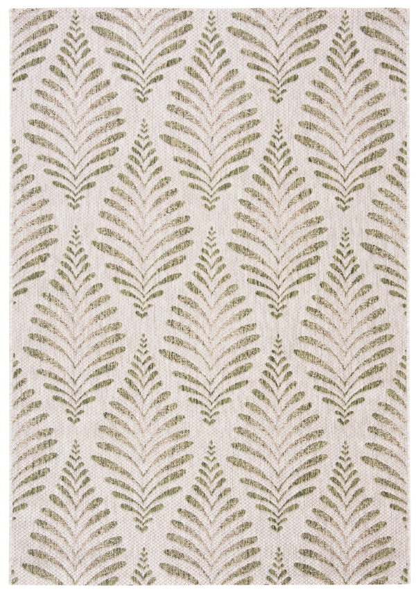 Safavieh Courtyard Elegant Botanical Area Rug - Versatile Indoor/Outdoor Floor Covering For Cozy Spaces Beige ,Green 88% Polypropylene,12% Polyester Cy8545-37912-7r