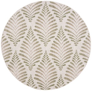 Safavieh Courtyard Elegant Botanical Area Rug - Versatile Indoor/Outdoor Floor Covering For Cozy Spaces Beige ,Green 88% Polypropylene,12% Polyester Cy8545-37912-7r