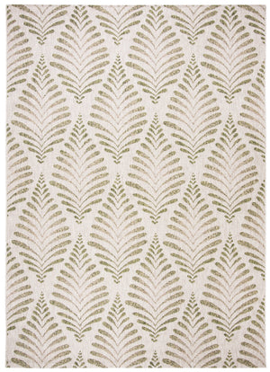Safavieh Courtyard Elegant Botanical Area Rug - Versatile Indoor/Outdoor Floor Covering For Cozy Spaces Beige ,Green 88% Polypropylene,12% Polyester Cy8545-37912-7r