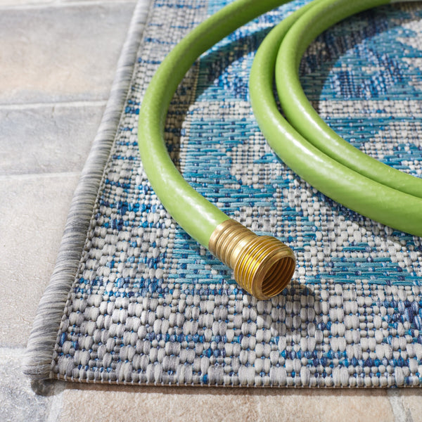 Safavieh Courtyard Elegant Indoor/Outdoor Area Rug - Timeless Design, Durable & Easy To Clean For Any Home Light Grey ,Light Beige 85.4% Polypropylene,10.4% Polyester,4.2% Latex Cy8546-37613-6