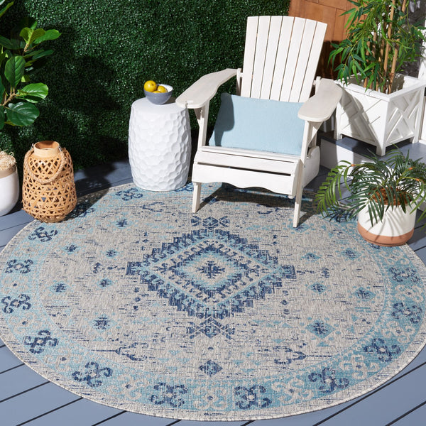 Safavieh Courtyard Elegant Indoor/Outdoor Area Rug - Timeless Design, Durable & Easy To Clean For Any Home Light Grey ,Light Beige 85.4% Polypropylene,10.4% Polyester,4.2% Latex Cy8546-37613-6