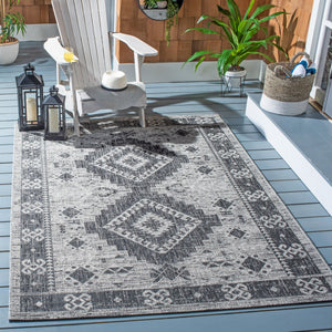 Safavieh Courtyard Elegant Indoor/Outdoor Area Rug - Timeless Design, Durable & Easy To Clean For Any Home Light Grey ,Light Beige 85.4% Polypropylene,10.4% Polyester,4.2% Latex Cy8546-37613-6
