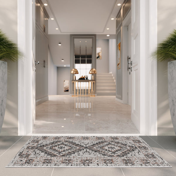 Safavieh Courtyard Elegant Indoor/Outdoor Area Rug - Timeless Design, Durable & Easy To Clean For Any Home Light Grey ,Light Beige 85.4% Polypropylene,10.4% Polyester,4.2% Latex Cy8546-37613-6